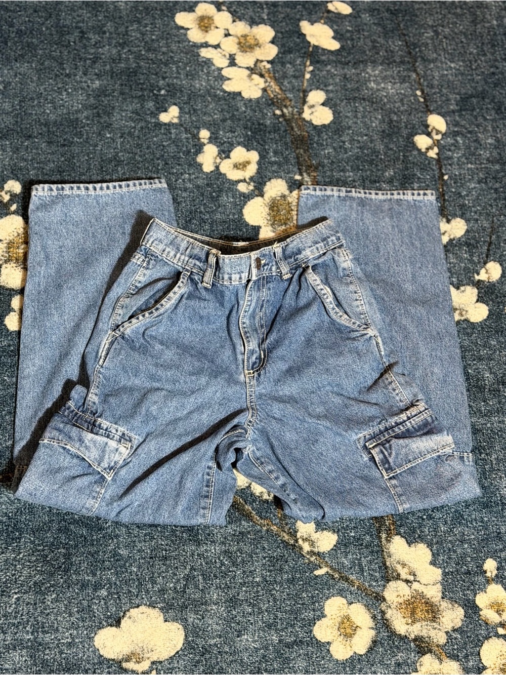 OshKosh B'gosh Light Blue Denim Cargo Pants 12/12A